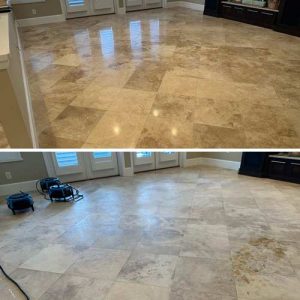 stone floor polishing before and after